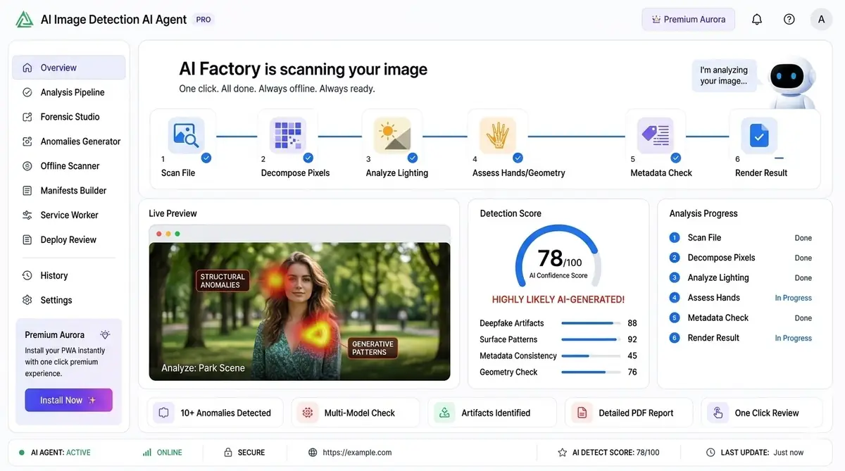 AI robots checker dashboard — example of the AI robots checker dashboard software